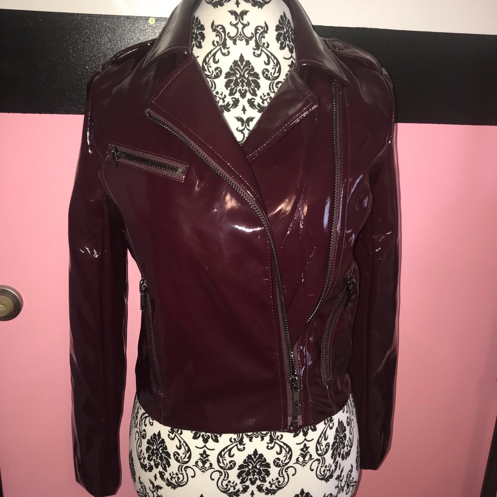 Shiny maroon jacket